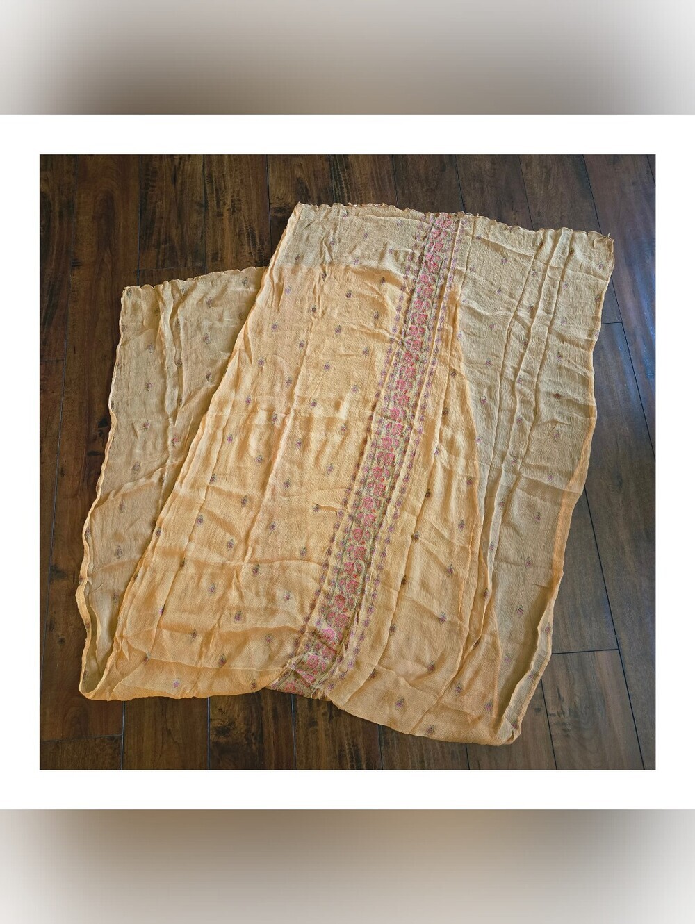 Embroidered Salwar Kameez Dupatta Long Scarf Mustard Yellow Party Wear Dress - Picture 10 of 11